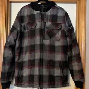 Quicksilver Mens quilted lined hoody jacket. Size medium